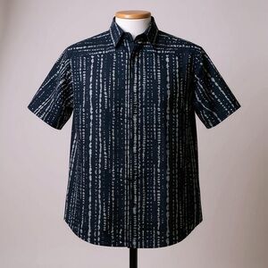 Banana Republic Black and Gray Casual Button Down Shirt